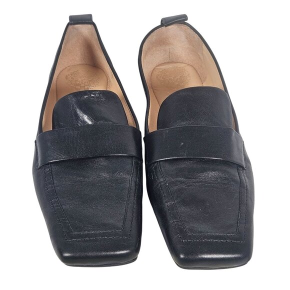 Vince Camuto Women’s Black Loafers 7.5 M/38 Square Toe Minimalist Quiet Luxury - Picture 2 of 12